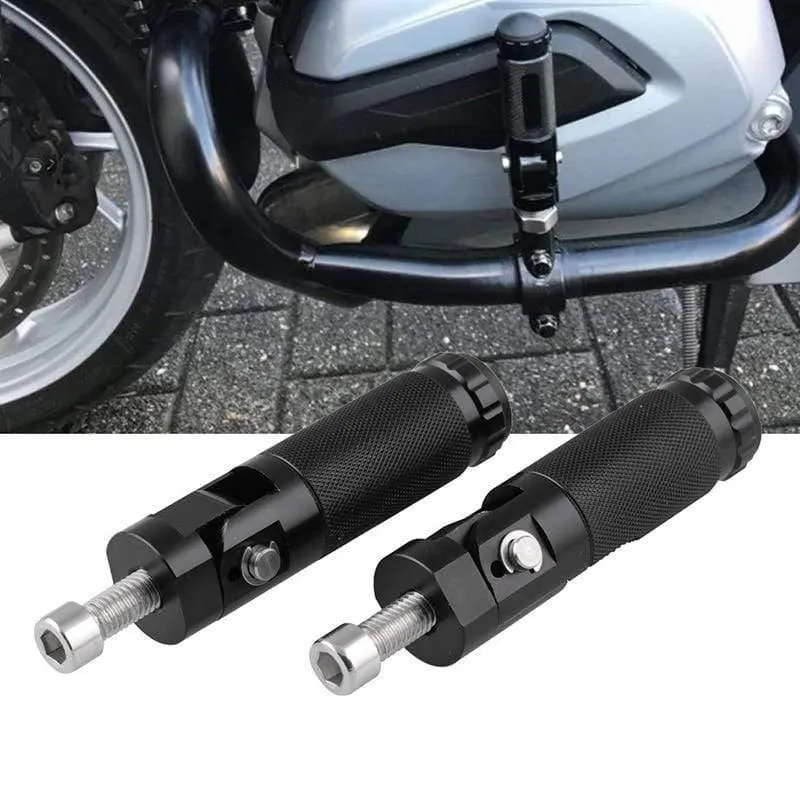 2pcs Schwarz Aluminiumlegierung Motorrad Klapp Fußstütze Pedale Fußrasten Roller Schritte CNC Universal Fußstütze Pedal