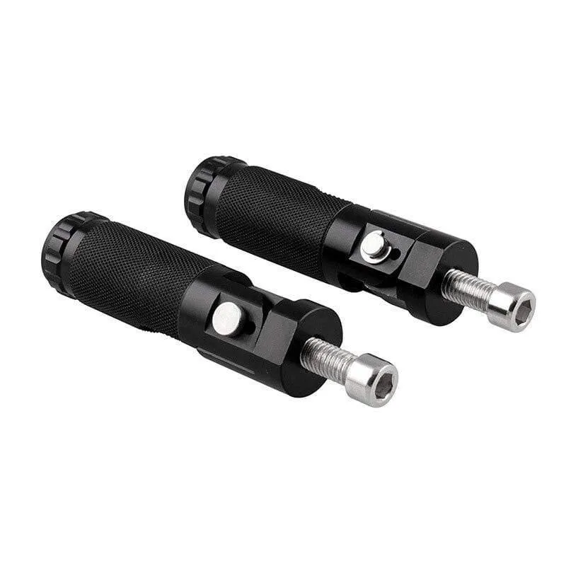 2pcs Schwarz Aluminiumlegierung Motorrad Klapp Fußstütze Pedale Fußrasten Roller Schritte CNC Universal Fußstütze Pedal
