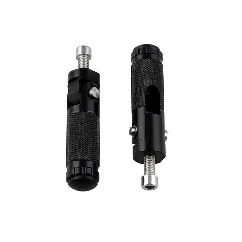 2pcs Schwarz Aluminiumlegierung Motorrad Klapp Fußstütze Pedale Fußrasten Roller Schritte CNC Universal Fußstütze Pedal