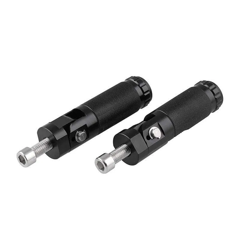 2pcs Schwarz Aluminiumlegierung Motorrad Klapp Fußstütze Pedale Fußrasten Roller Schritte CNC Universal Fußstütze Pedal