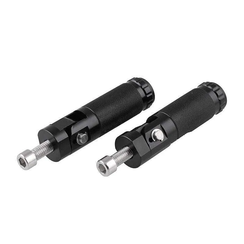2pcs Schwarz Aluminiumlegierung Motorrad Klapp Fußstütze Pedale Fußrasten Roller Schritte CNC Universal Fußstütze Pedal