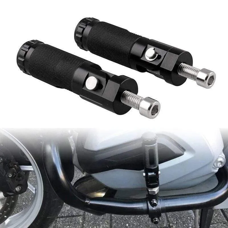 2pcs Schwarz Aluminiumlegierung Motorrad Klapp Fußstütze Pedale Fußrasten Roller Schritte CNC Universal Fußstütze Pedal