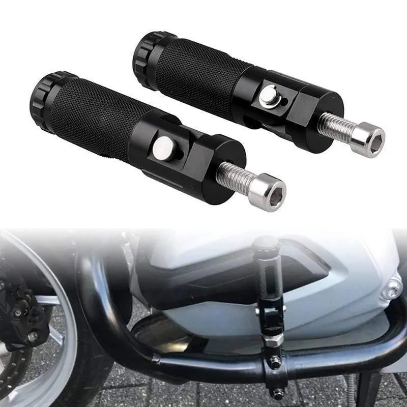 2pcs Schwarz Aluminiumlegierung Motorrad Klapp Fußstütze Pedale Fußrasten Roller Schritte CNC Universal Fußstütze Pedal