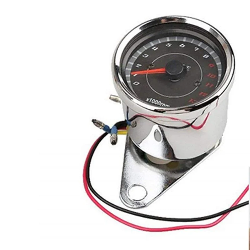 1 PC LED Hintergrundbeleuchtung Motorrad Drehzahlmesser Drehzahlmesser Drehzahlmesser 0-13000 RPM Chrom