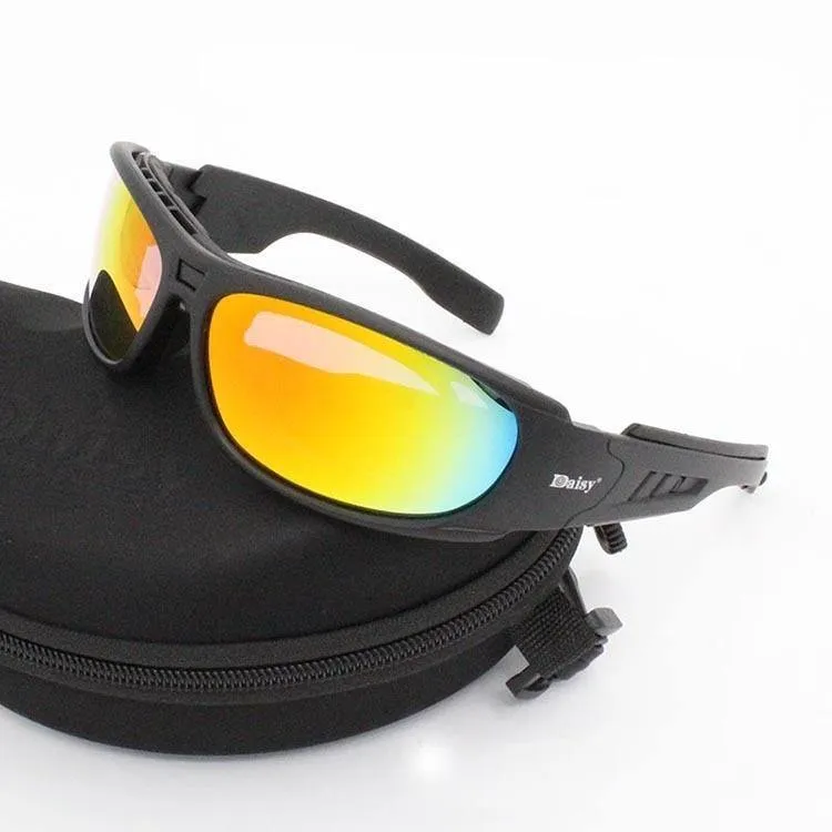C6 Polarisationsbrille CS Army Tactical Motorcycle Hunting Shooting Airsoft Kugelsichere Militärbrille mit 4-Objektivsatz