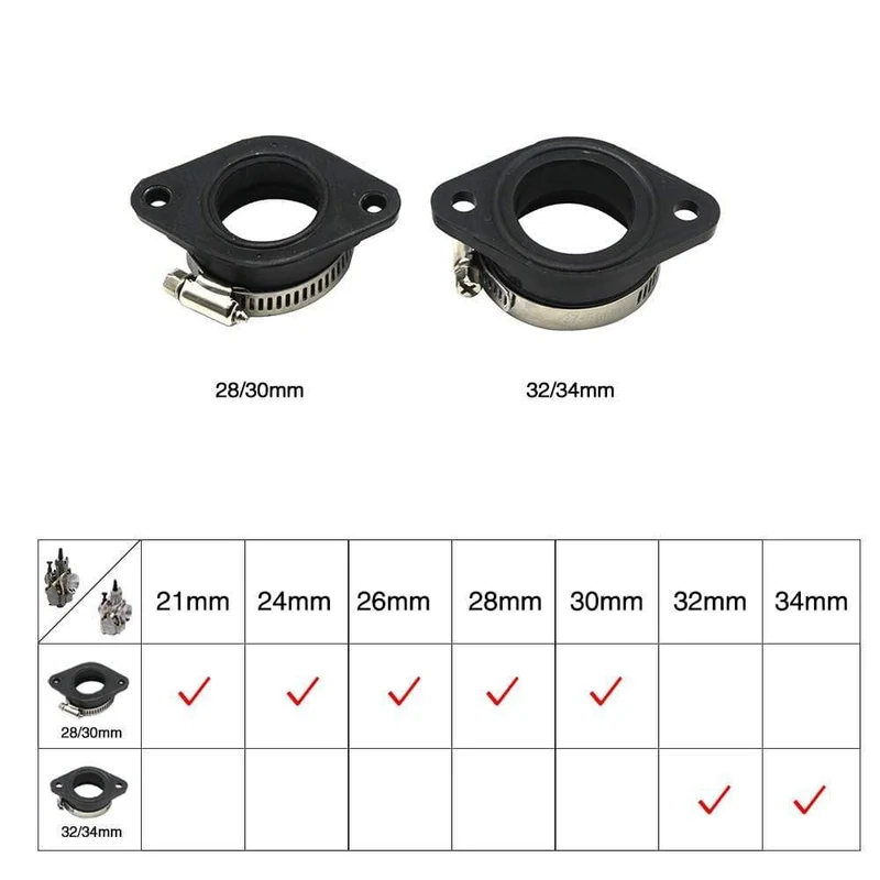 Gummi Motorrad Vergaser Adapter Einlass Ansaugrohr Dirt Bike Für MIKUNI OKO KOSO KEIHIN 28 30 32 34 PE28mm PE30mm