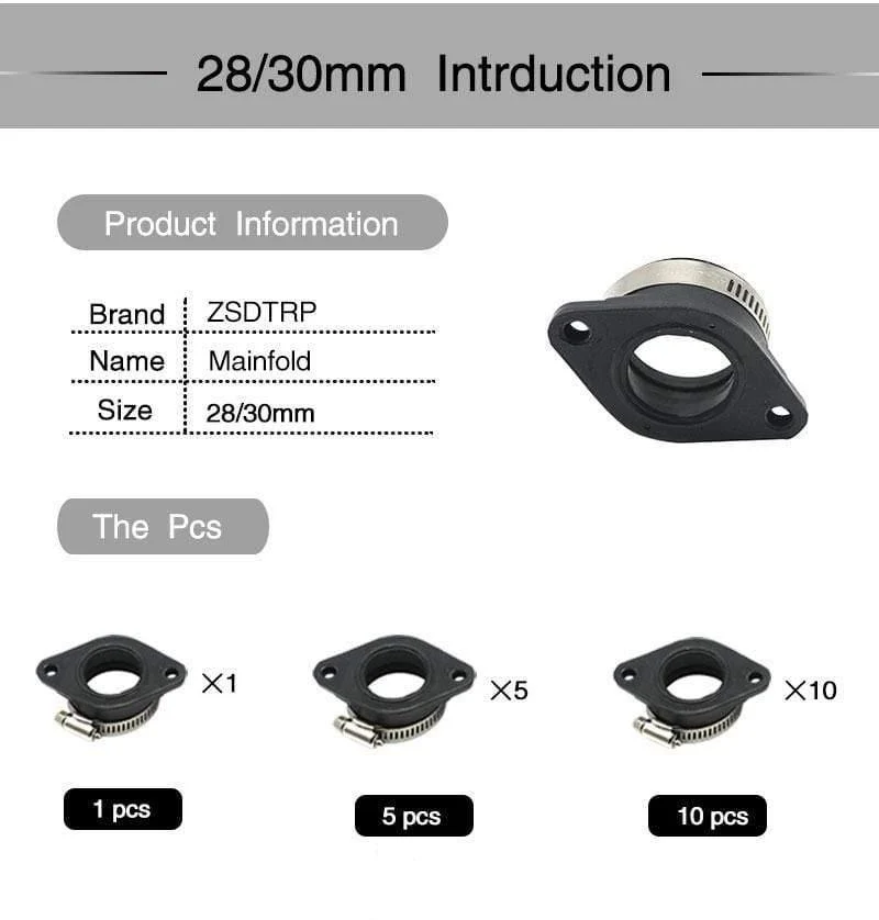 Gummi Motorrad Vergaser Adapter Einlass Ansaugrohr Dirt Bike Für MIKUNI OKO KOSO KEIHIN 28 30 32 34 PE28mm PE30mm