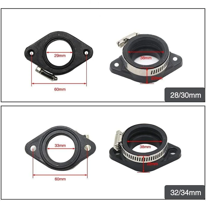 Gummi Motorrad Vergaser Adapter Einlass Ansaugrohr Dirt Bike Für MIKUNI OKO KOSO KEIHIN 28 30 32 34 PE28mm PE30mm