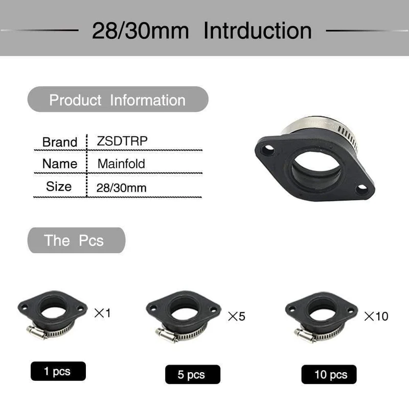 Gummi Motorrad Vergaser Adapter Einlass Ansaugrohr Dirt Bike Für MIKUNI OKO KOSO KEIHIN 28 30 32 34 PE28mm PE30mm