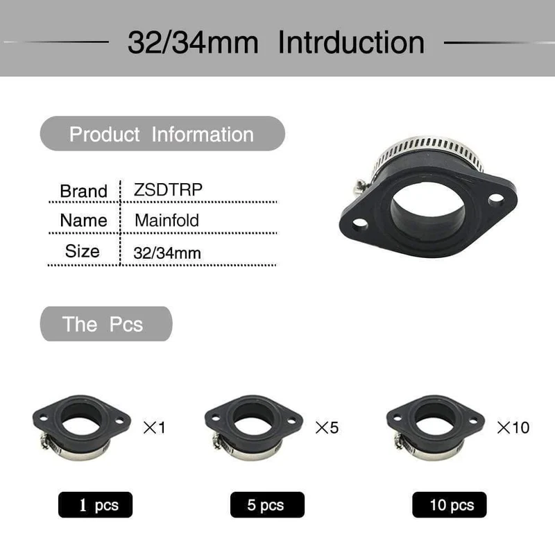 Gummi Motorrad Vergaser Adapter Einlass Ansaugrohr Dirt Bike Für MIKUNI OKO KOSO KEIHIN 28 30 32 34 PE28mm PE30mm