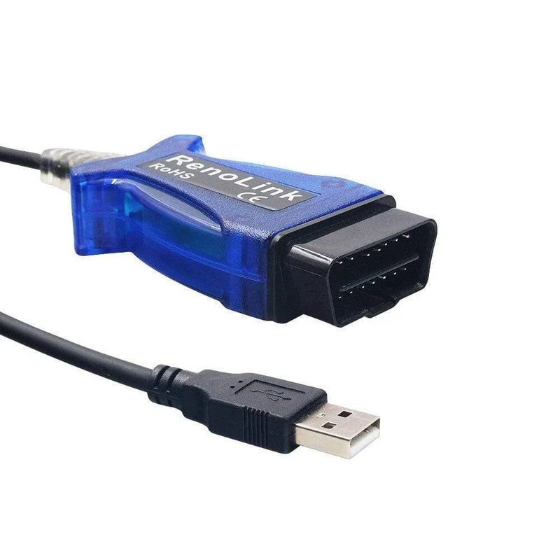 Renollink USB Diagnosekabel Für Renault ECU Programmierschlüssel Programmierung Airbag Reset Reno Link V1.52 OBDII Programmierer