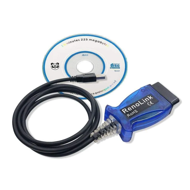 Renollink USB Diagnosekabel Für Renault ECU Programmierschlüssel Programmierung Airbag Reset Reno Link V1.52 OBDII Programmierer