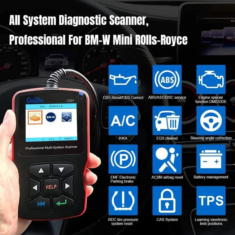C501 OBD 2 Autodiagnose für BMW e46 e39 e90 e60 Diagnosescanner Codeleser AC EPS Ölservice Reset EPB ABS Airbag