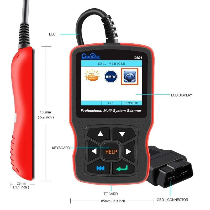 C501 OBD 2 Autodiagnose für BMW e46 e39 e90 e60 Diagnosescanner Codeleser AC EPS Ölservice Reset EPB ABS Airbag
