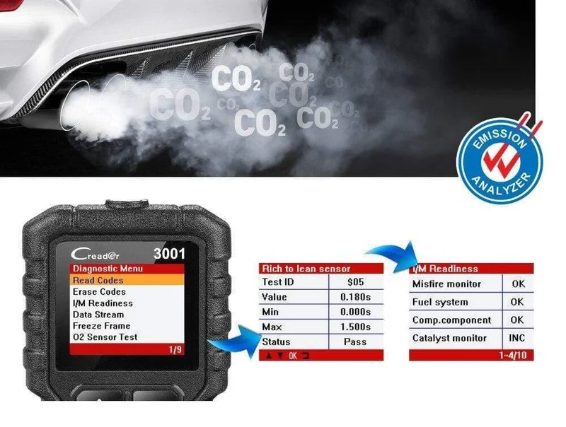 X431 CR3001 Vollständiger OBD2-Scanner OBD 2 Motorcodeleser Creader 3001 Autodiagnosetool PK CR319 AD310 ELM327 Scan-Tool