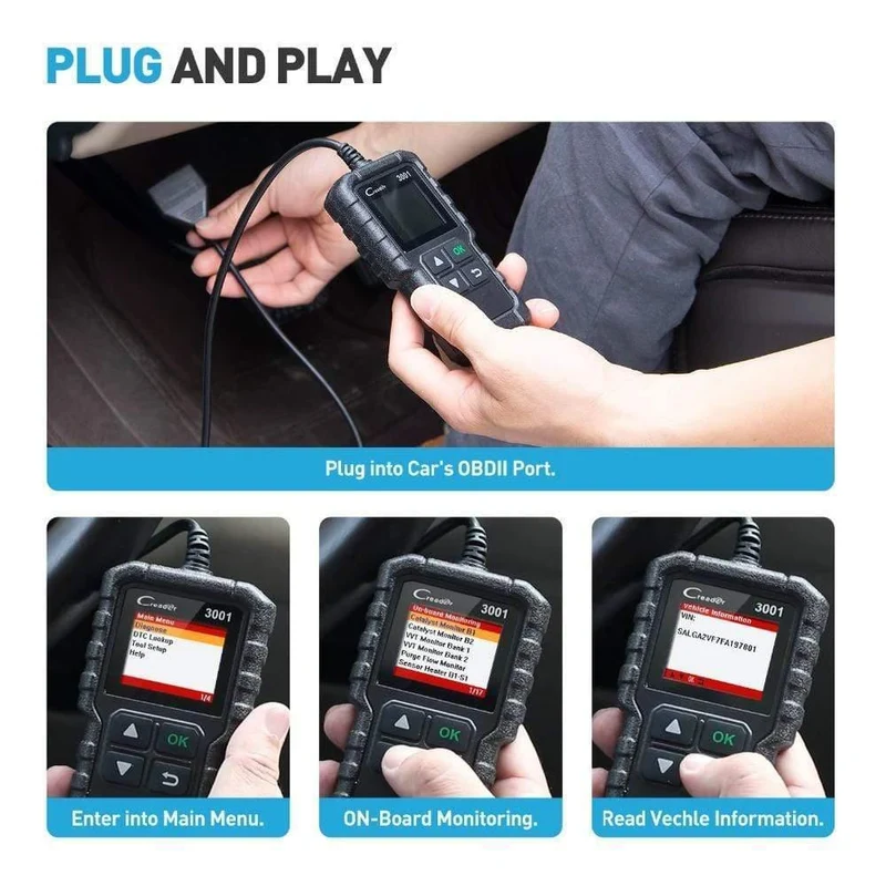 X431 CR3001 Vollständiger OBD2-Scanner OBD 2 Motorcodeleser Creader 3001 Autodiagnosetool PK CR319 AD310 ELM327 Scan-Tool