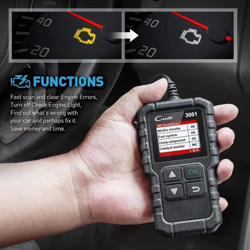 X431 CR3001 Vollständiger OBD2-Scanner OBD 2 Motorcodeleser Creader 3001 Autodiagnosetool PK CR319 AD310 ELM327 Scan-Tool