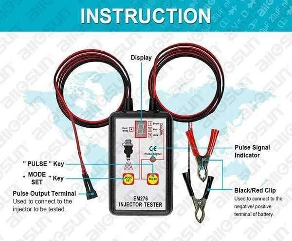 Professioneller EM276-Injektor-Tester, 4 Plus-Modi, leistungsstarkes Kraftstoffsystem-Scan-Tool, EM276-Injektor-Tester