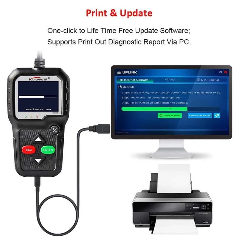 OBD2-Scanner OBD-Autodiagnosewerkzeug KONNWEI KW680 Lesen Fehlercodes löschen Russischer OBD2-Automobilscanner