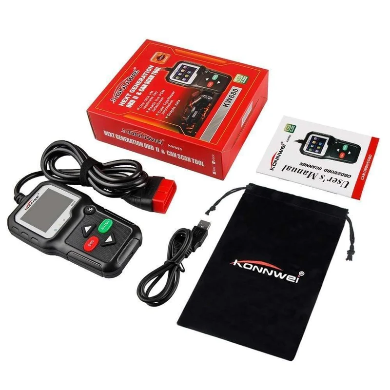 OBD2-Scanner OBD-Autodiagnosewerkzeug KONNWEI KW680 Lesen Fehlercodes löschen Russischer OBD2-Automobilscanner