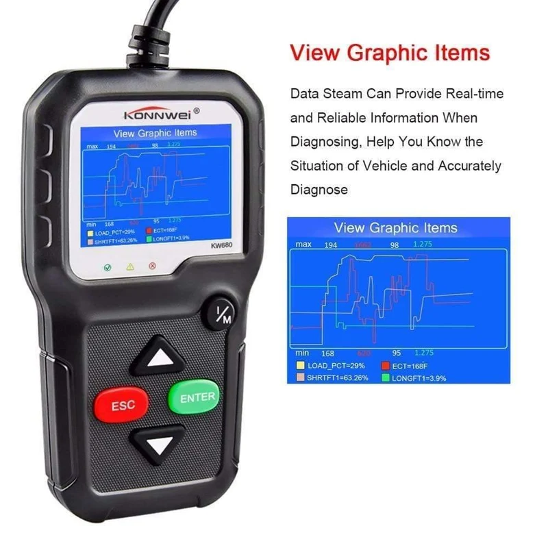 OBD2-Scanner OBD-Autodiagnosewerkzeug KONNWEI KW680 Lesen Fehlercodes löschen Russischer OBD2-Automobilscanner