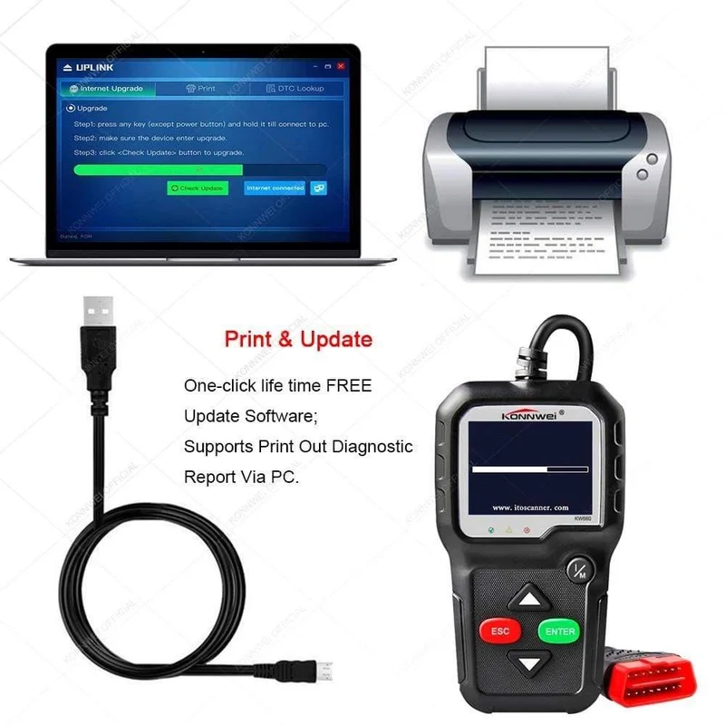 OBD2-Scanner OBD-Autodiagnosewerkzeug KONNWEI KW680 Lesen Fehlercodes löschen Russischer OBD2-Automobilscanner