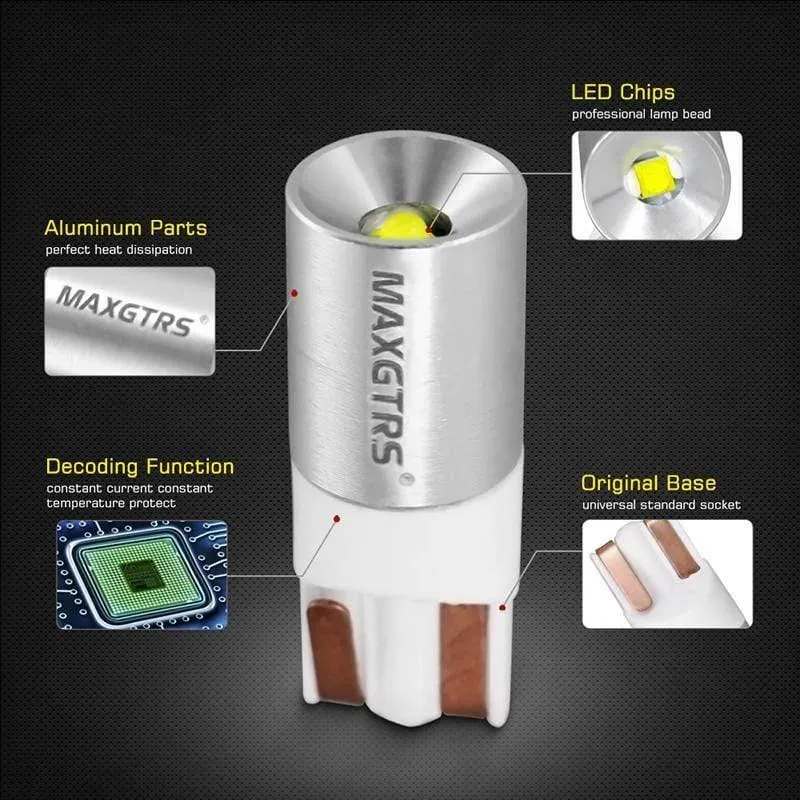 2x Hochleistungs-CREE-Chip T10 W5W 15W 194 168 CANBUS KEINE FEHLER-LED DRL-Rückfahrkuppel SEITLICHE ANZEIGELEUCHTEN