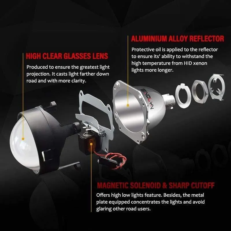 Car Styling LHD RHD Nachrüstung WST Mini HID H1 2.5 Zoll Bi-Xenon Projektorlinse Scheinwerferlinsen passend für H4 H7, H1 Glühlampe verwenden