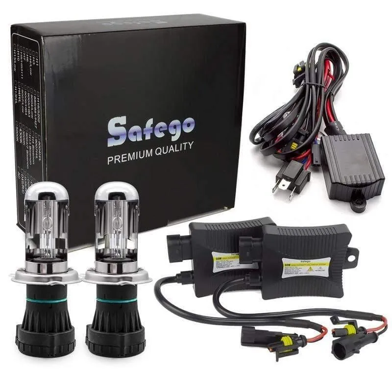 H4 Bixenon HID Kit 1 Paar 35W/55W Hi/Lo Beam Bi-Xenon-Scheinwerferlampen + 1 Relaiskabelbaum + 1 Paar digitales schlankes Vorschaltgerät DC12V