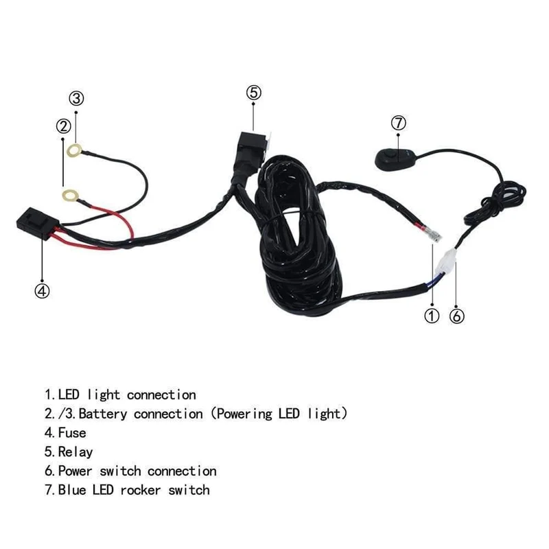 Kabelbaum-Schaltrelais-Kit für Connect 2 LED 300W Arbeitsscheinwerferleiste 4WD