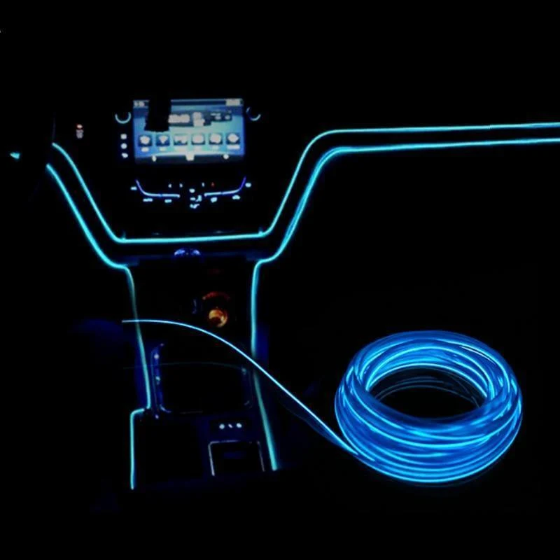 EL-Draht 12 V Auto Flexible Neon DIY Dekoration Auto LED Licht RGB Lichter Streifen Cool Für Auto Zentrale Steuerung Tür Outdoor Party