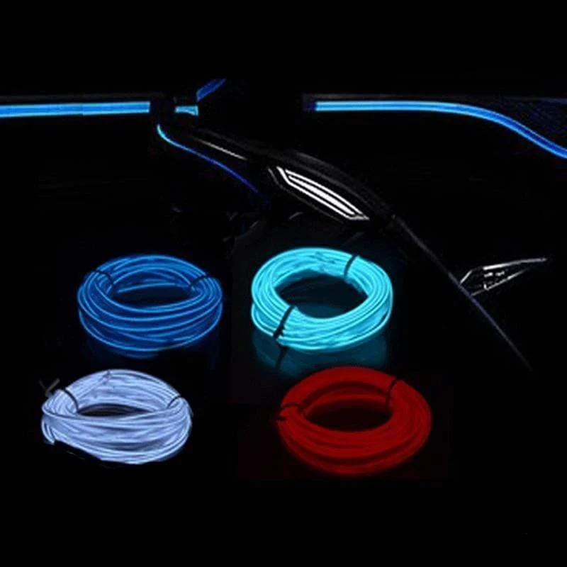 EL-Draht 12 V Auto Flexible Neon DIY Dekoration Auto LED Licht RGB Lichter Streifen Cool Für Auto Zentrale Steuerung Tür Outdoor Party