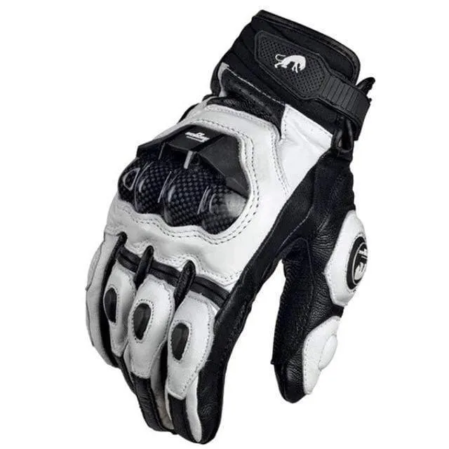 Motorradhandschuhe schwarz Racing Echtleder Motorrad weiß Road Racing Team Handschuh Herren Sommer Winter