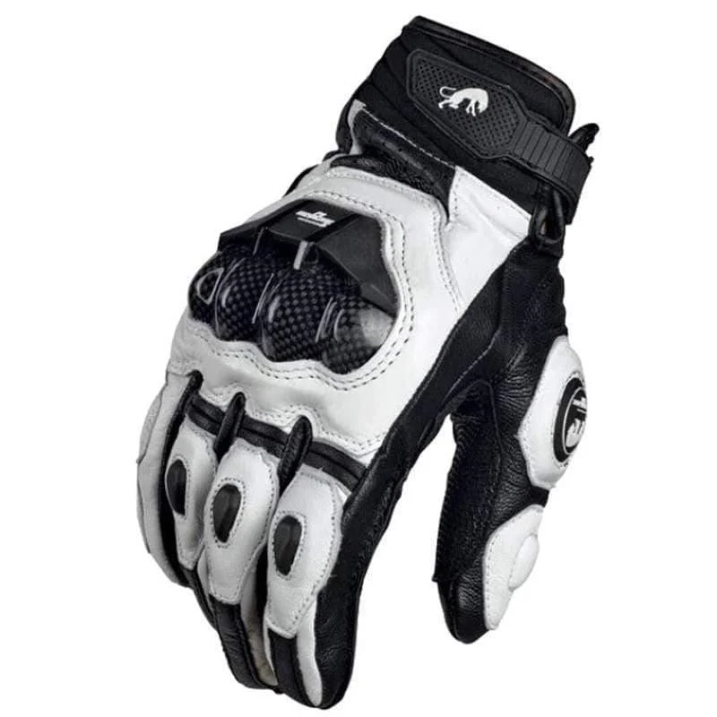 Motorradhandschuhe schwarz Racing Echtleder Motorrad weiß Road Racing Team Handschuh Herren Sommer Winter