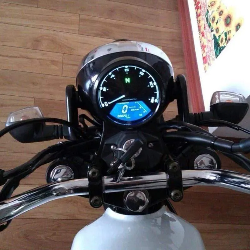 Motorrad Meter LED-Digitalanzeige Drehzahlmesser Kilometerzähler Ölzähler Multifunktions Mit Nachtsicht-Zifferblatt