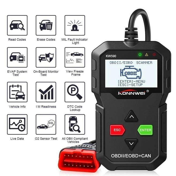 OBD Diagnosewerkzeug KONNWEI KW590 Auto Codeleser Automotive OBD2 Scanner Unterstützung Multi-Marken Autos & Sprachen Kostenloser Versand