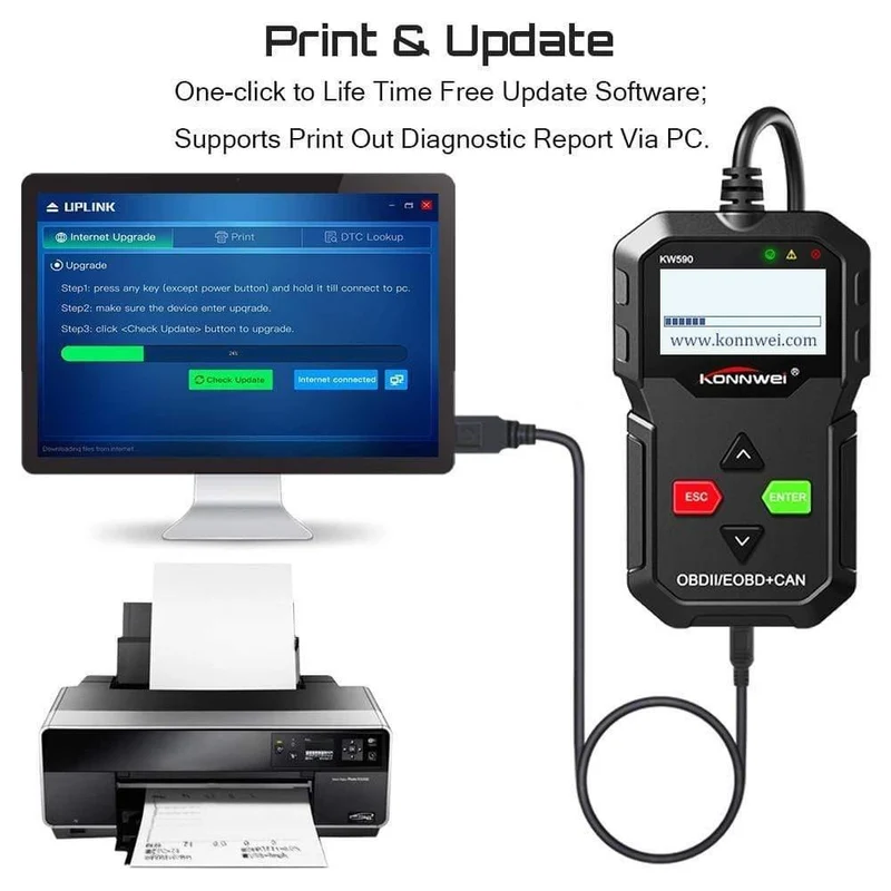 OBD Diagnosewerkzeug KONNWEI KW590 Auto Codeleser Automotive OBD2 Scanner Unterstützung Multi-Marken Autos & Sprachen Kostenloser Versand