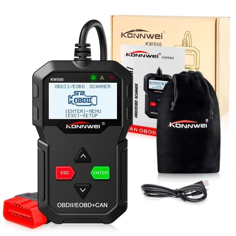 OBD Diagnosewerkzeug KONNWEI KW590 Auto Codeleser Automotive OBD2 Scanner Unterstützung Multi-Marken Autos & Sprachen Kostenloser Versand