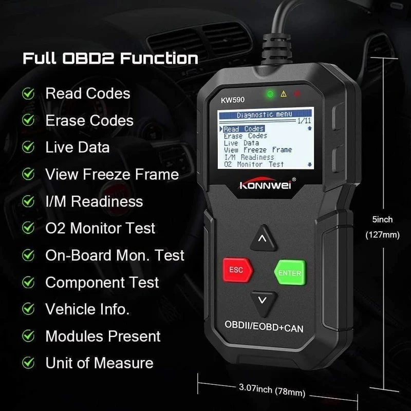 OBD Diagnosewerkzeug KONNWEI KW590 Auto Codeleser Automotive OBD2 Scanner Unterstützung Multi-Marken Autos & Sprachen Kostenloser Versand