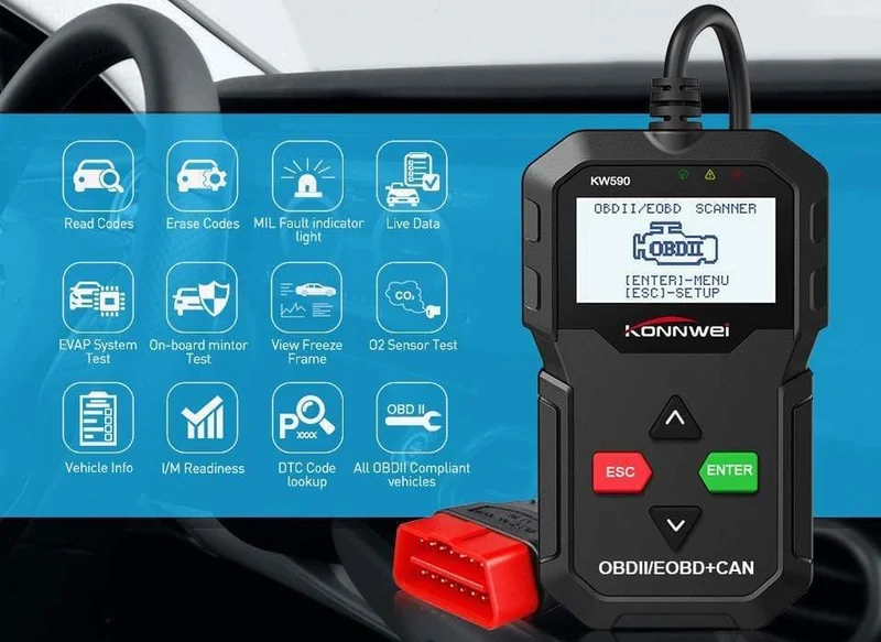OBD Diagnosewerkzeug KONNWEI KW590 Auto Codeleser Automotive OBD2 Scanner Unterstützung Multi-Marken Autos & Sprachen Kostenloser Versand