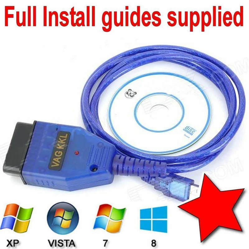 VAG-COM 409.1 Vag Com L USB + Fiat Ecu-Schnittstelle Auto-Ecu-Scan-Tool FT232RL Chip USB-Kabel OBD2 OBDII Diagnosescanner