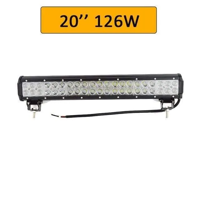 LED 20 Zoll 126 W 12 V LED-Lichtleiste Kennzeichenhalter Bull Bar IP67 Combo Beam Gerade Auto Offroad 4x4 für Jeep ATV