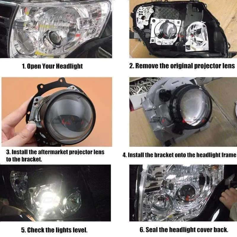 Hella 3R G5 HID Bi-Xenon Projektor Objektive Zubehör Rahmen Adapter Set Ersetzen Für Mitsubishi Pajero Wagon Scheinwerfer Nachrüsten