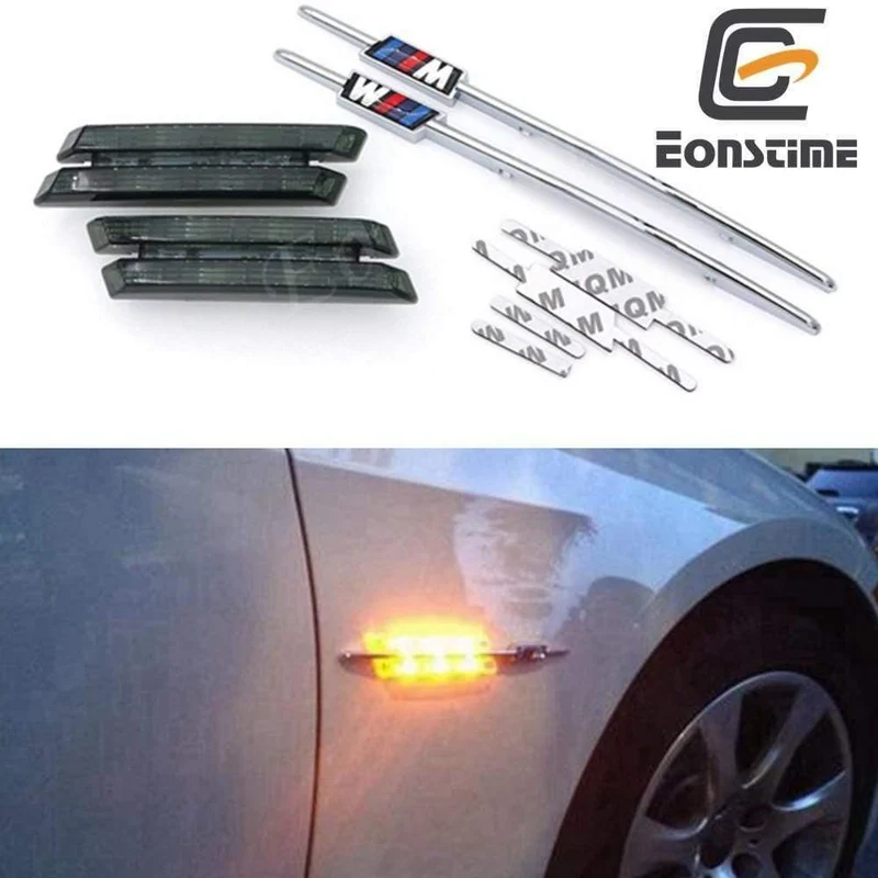 2 stücke LED Rauch Seite Marker Lichter Blinker Für BMW E90 E91 E92 E93 E81 E88 E60 528i 328i X5 x6 Z4