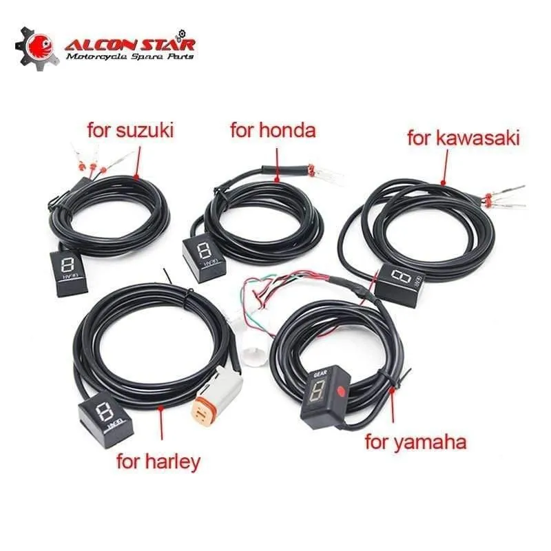 Alconstar-1-6 Getriebe Ecu Stecker Montieren Motorrad EFI Geschwindigkeit Getriebe Display Anzeige Für Suzuki für Honda für Yamaha für Kawasaki