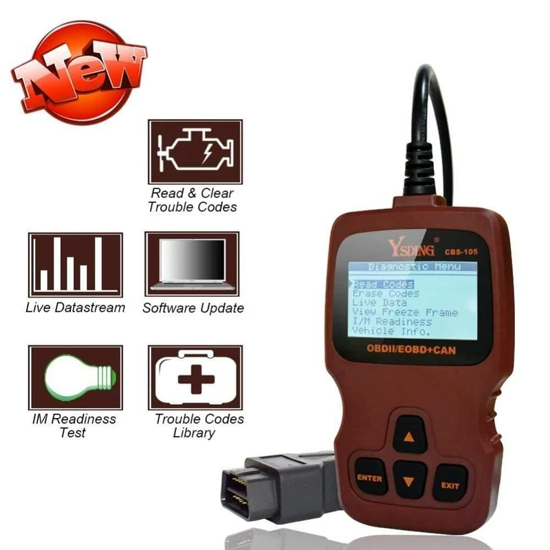 CBS-105 OBD2 Automotive Scanner OBD Auto Diagnose ToolCode Reader ODB2 Scanner OBDII OBD Auto Diagnose Scanner