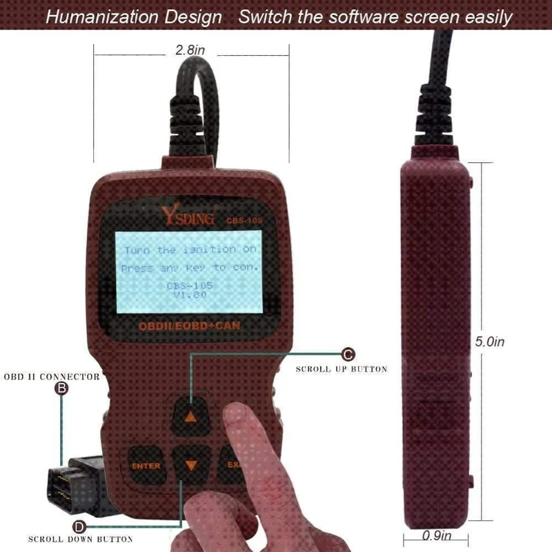 CBS-105 OBD2 Automotive Scanner OBD Auto Diagnose ToolCode Reader ODB2 Scanner OBDII OBD Auto Diagnose Scanner