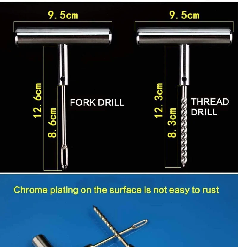 11pc / set Auto Van Motorrad Fahrrad Reifenreparaturwerkzeuge Notfall Heavy Duty Tubeless Reifen Pannenreparatur Kit Stecker Set