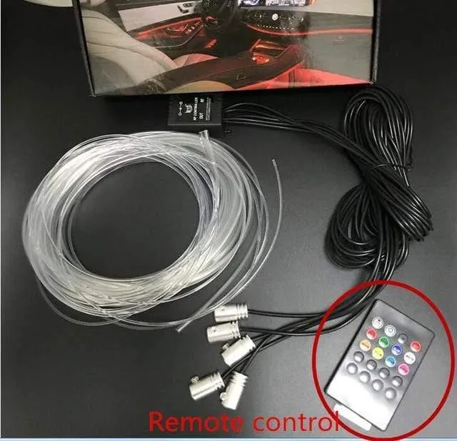 1 Set Bunte RGB LED Auto Innenraum Neon EL Draht Streifen Licht Auto Armaturenbrett Dekorative Lampe Sound Aktive APP Control kit