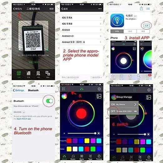1 Set Bunte RGB LED Auto Innenraum Neon EL Draht Streifen Licht Auto Armaturenbrett Dekorative Lampe Sound Aktive APP Control kit
